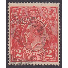 Australian    King George V    2d Red  Single Crown WMK Plate Variety 12R57..